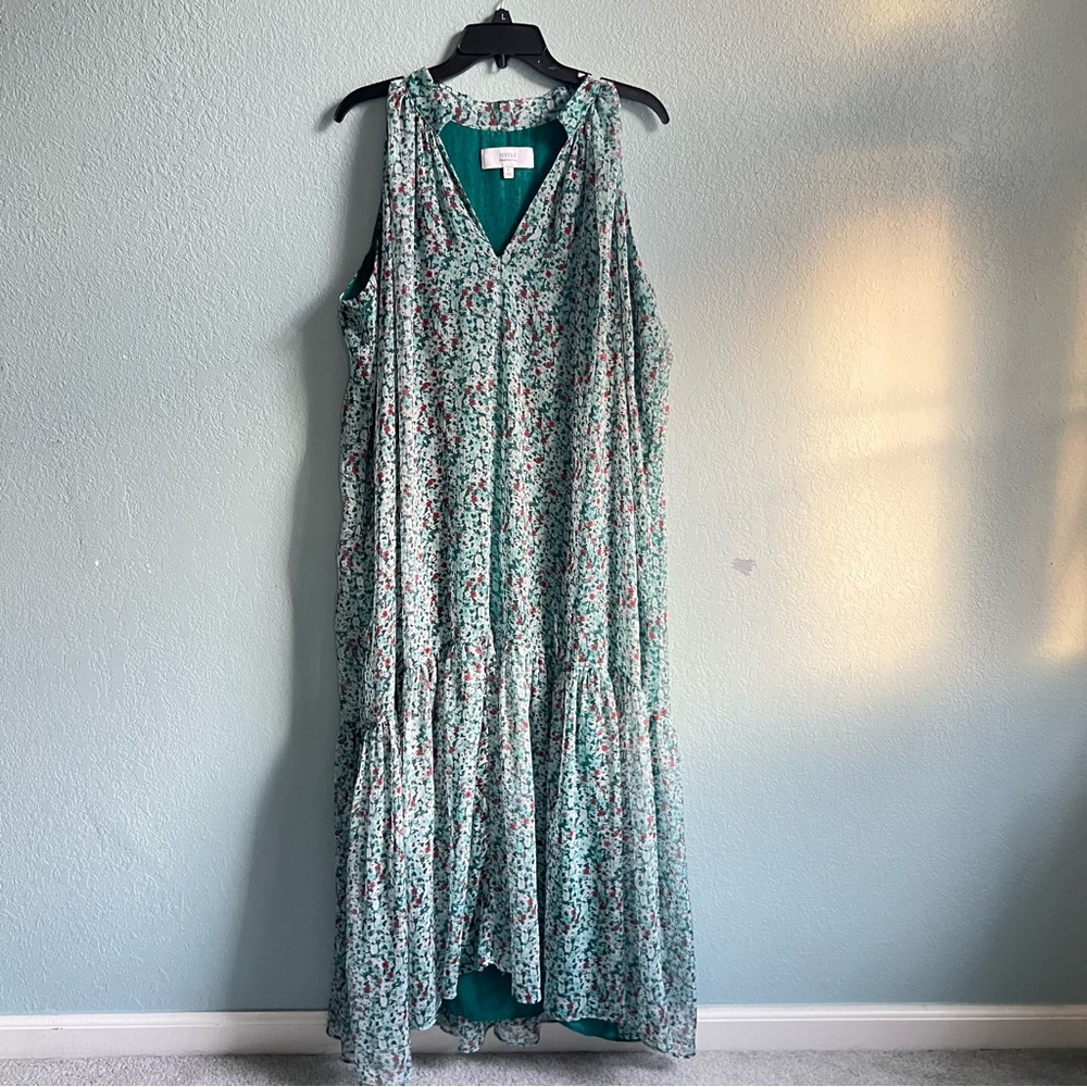 TEXTILE Elizabeth and James Mint Green Floral Maxi Dress - Picture 2 of 9